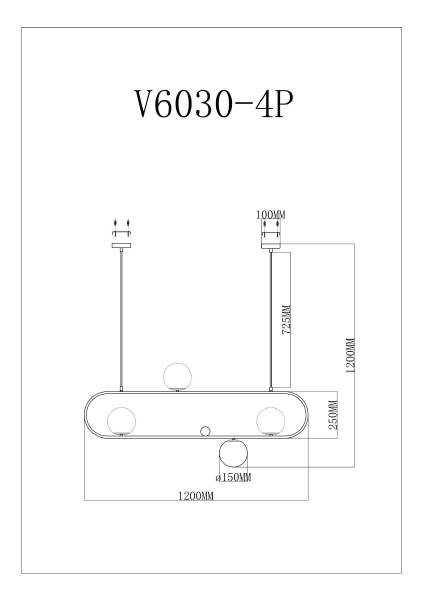 Светильник подвесной Miya V6030-4P