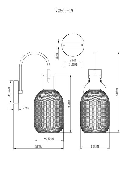 Настенное бра Alina V2800-1W