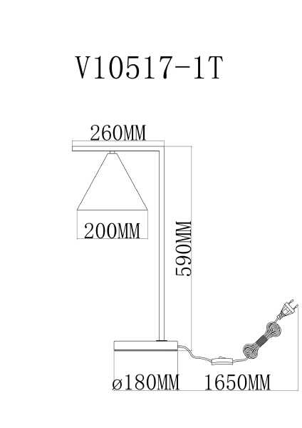 Настольная лампа Omaha V10517-1T