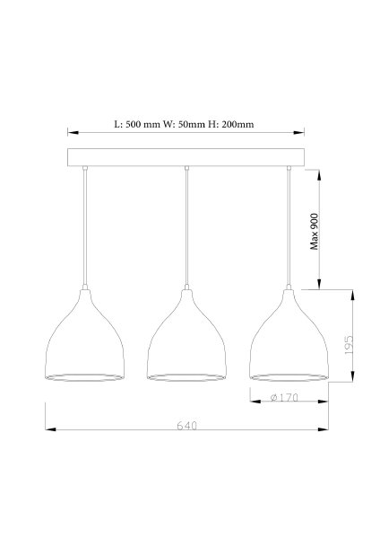 Светильник подвесной Ria V1401-3P