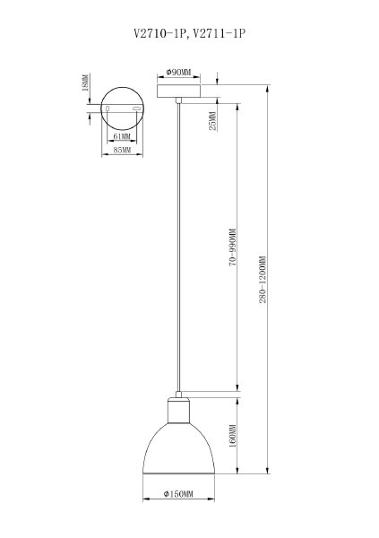 Светильник подвесной Irina V2710-1P