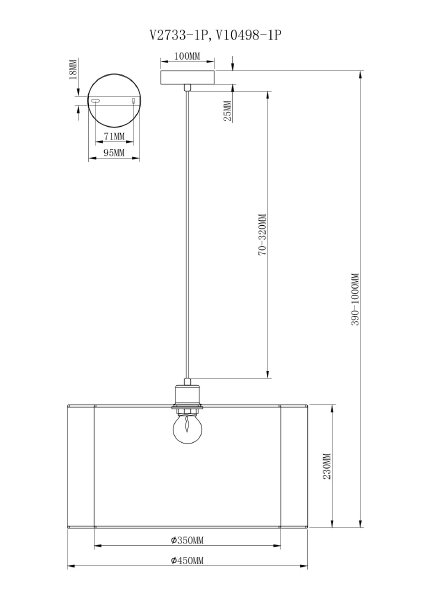 Светильник подвесной Room V2733-1P