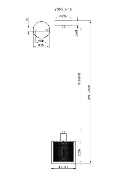 Светильник подвесной Suspent V2870-1P