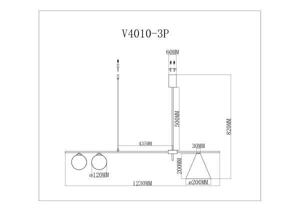 Светильник подвесной Dellay V4010-3P
