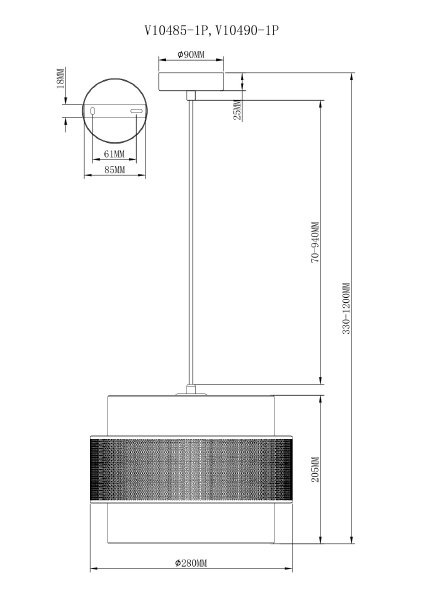Светильник подвесной Gela V10490-1P