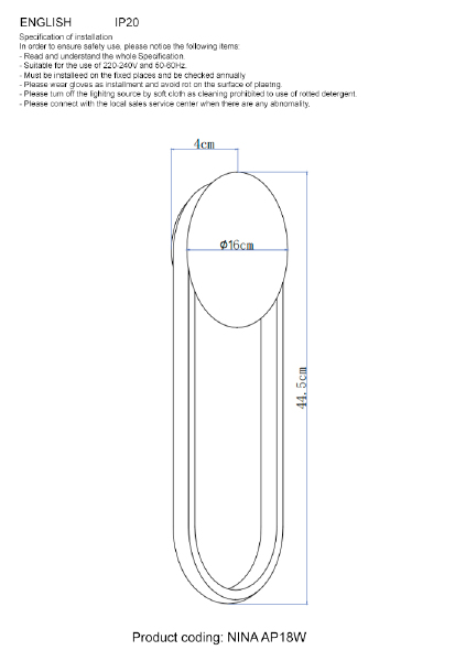 Настенный светильник Nina NINA AP18W LED BRASS