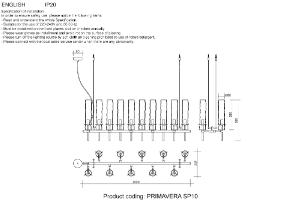 Подвесная люстра Primavera PRIMAVERA SP10 CHROME