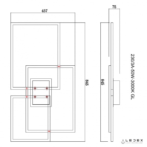 Потолочная люстра Grace 230/3A-50W-3000K GL