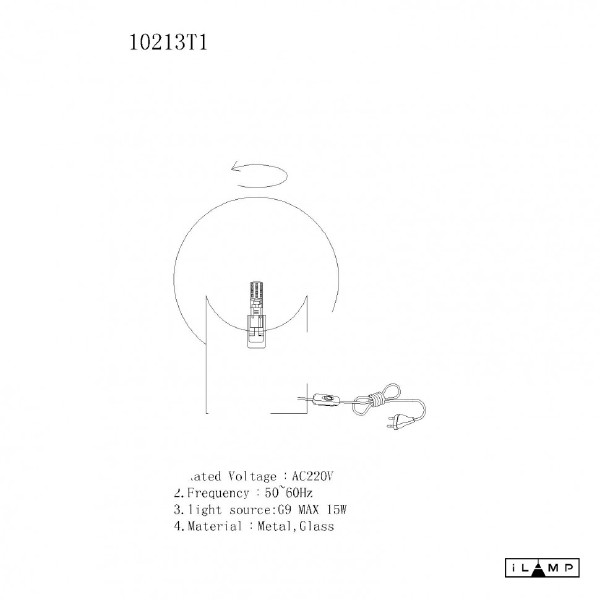 Настольная лампа Golden 10213T/1-D200 MGL-WH