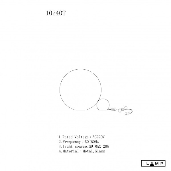 Настольная лампа Mono 10240T/1-D250 WH-GL