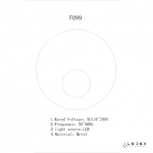 Настенный светильник Moon F099-9W-3000K WH-BK