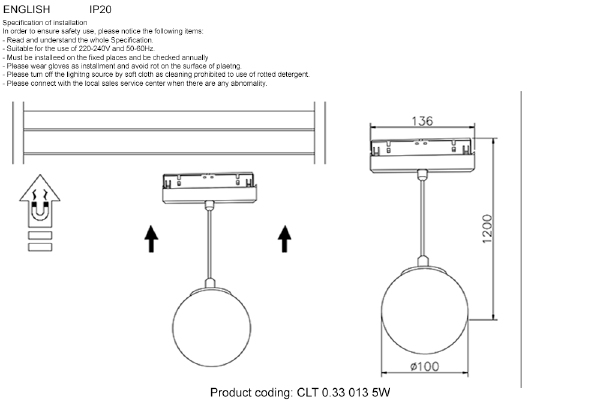 Трековый светильник Space CLT 0.33 013 5W BL 4000K