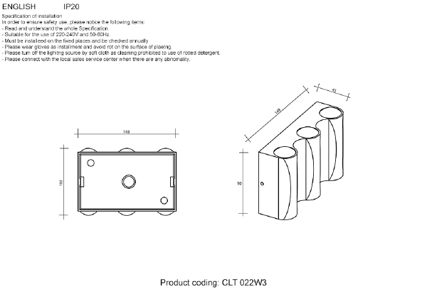 Настенный светильник Clt 022 CLT 022W3 BL-GO 4000K