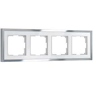 Рамка Werkel W0042850/ Рамка на 4 поста Baguette (белый/серебро)
