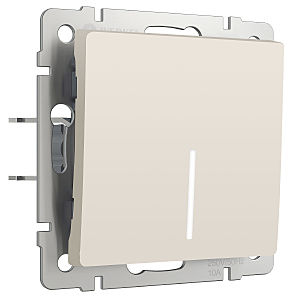 Выключатель Werkel W1112162/ Выключатель одноклавишный проходной с подсветкой (айвори матовый)