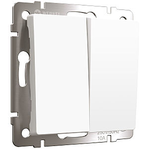 Выключатель Werkel W1122461/ Выключатель двухклавишный с самовозвратом (белый матовый)