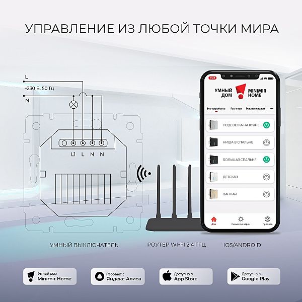 Выключатель Werkel W4510606/ Умный cенсорный выключатель одноклавишный (серебряный)