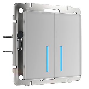 Выключатель Werkel W4520606/ Умный сенсорный выключатель двухклавишный (серебряный)