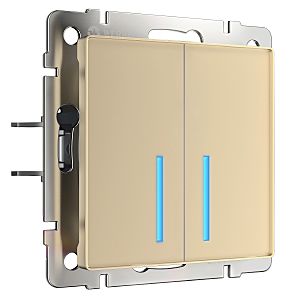 Выключатель Werkel W4520611/ Умный сенсорный выключатель двухклавишный (шампань)