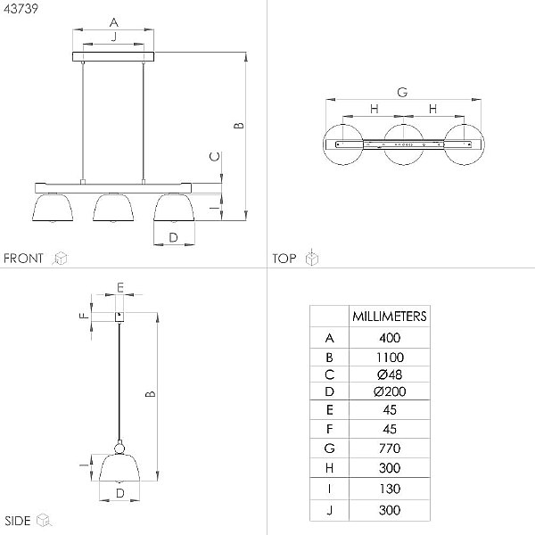 Светильник подвесной Sherburn 43739