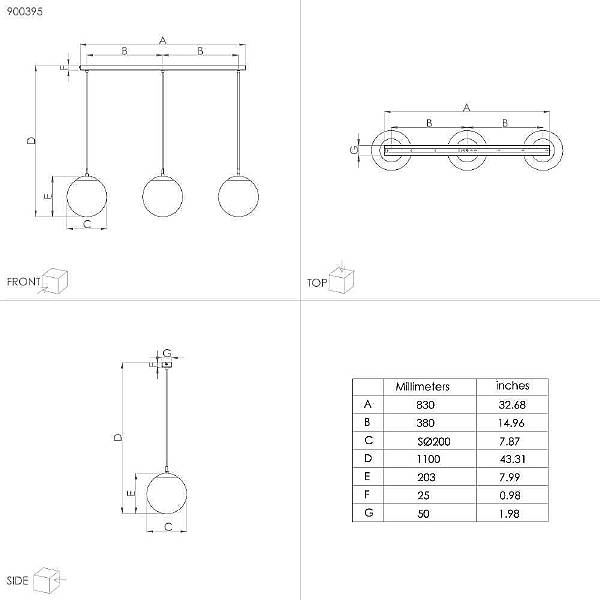 Светильник подвесной Rondo 900395