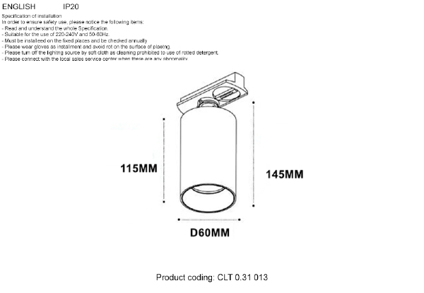 Трековый светильник Clt 0.31 CLT 0.31 013 WH-WH