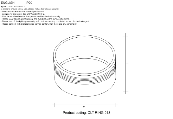 Аксессуар Clt 0.31 CLT RING 013 GO