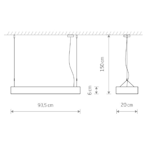 Светильник подвесной Soft Led 90x20 7545