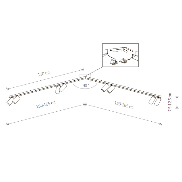 Светильник спот Mono Corner 2x150 7751