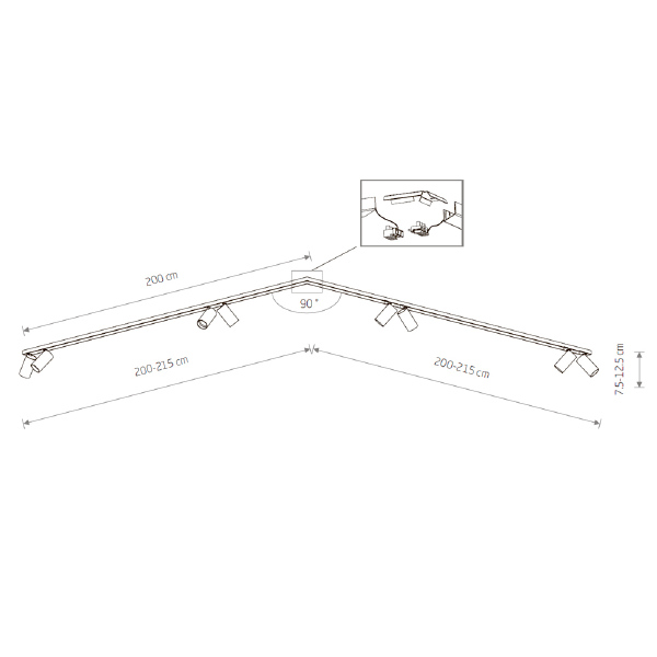 Светильник спот Mono Corner 2x200 7753