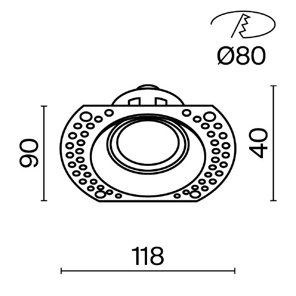 Встраиваемый светильник Dot DL042-01-RD-W