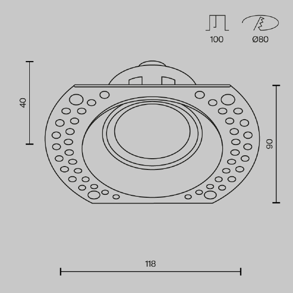 Встраиваемый светильник Dot DL042-01-RD-W