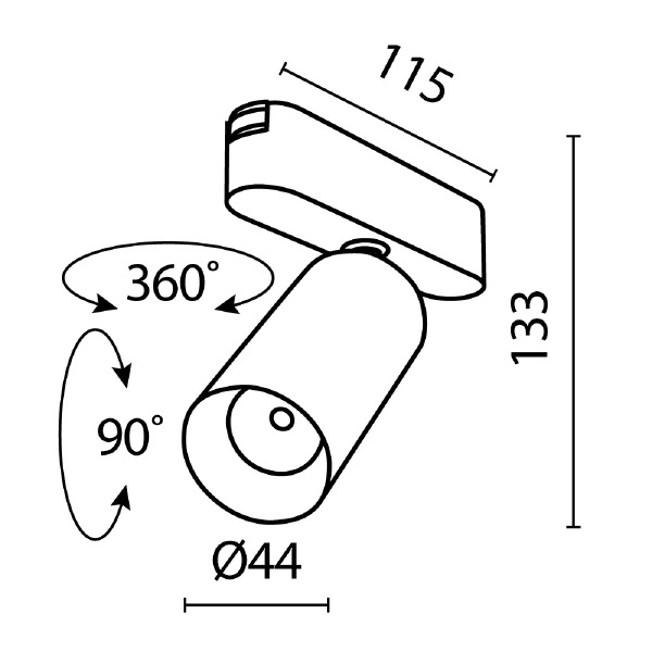 Трековый светильник Focus Led Radity TR103-1-12W3K-M-B