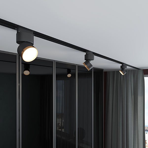 Трековый светильник Impact Impact чёрный матовый/золото 10W 4200K (85514/01) однофазный