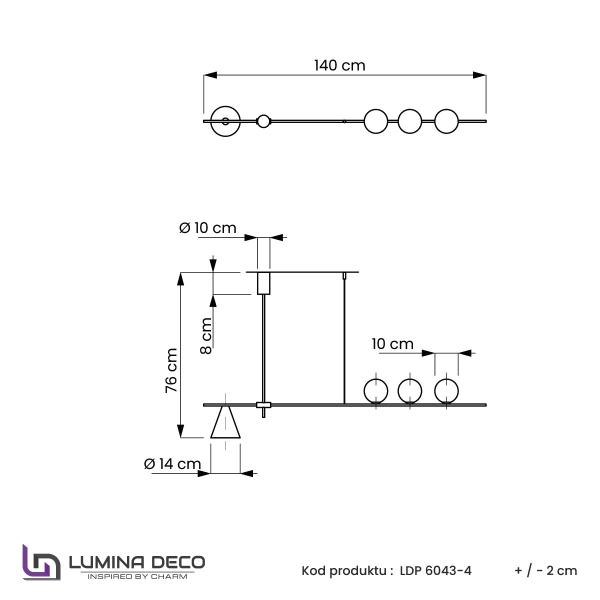 Светильник подвесной Renzo LDP 6043-4 BK+MD