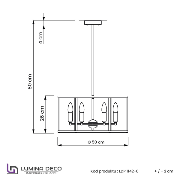 Люстра на штанге Lorton LDP 1142-6 BK+MD