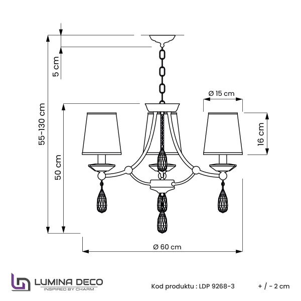 Подвесная люстра Dominni LDP 9268-3 GD