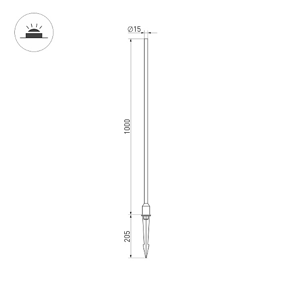 Грунтовый светильник Champagne 034167