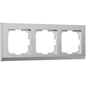 Рамка Werkel W0031865/ Рамка на 3 поста Stark (серебряный матовый)