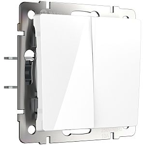 Выключатель Werkel W1122401/ Выключатель двухклавишный с самовозвратом (белый)