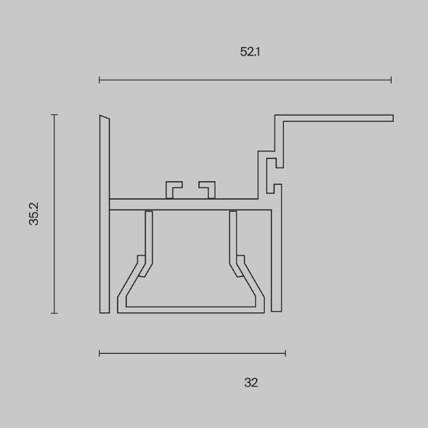 Профиль Алюминиевый профиль ALM012S-2M
