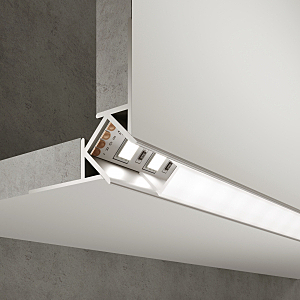 Профиль LL-2-ALP015 LL-2-ALP015 Встраиваемый угловой алюминиевый профиль (внешний угол) для LED ленты (под ленту 9mm)