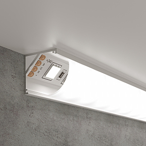 Профиль LL-2-ALP008 LL-2-ALP008 Угловой алюминиевый профиль белый/белый для LED ленты (под ленту до 10mm)