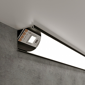 Профиль LL-2-ALP008 LL-2-ALP008 Угловой алюминиевый профиль черный/белый для LED ленты (под ленту до 10mm)