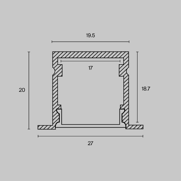 Профиль Алюминиевый профиль ALM-2720-S-2M