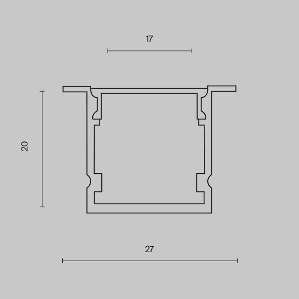 Профиль Алюминиевый профиль ALM-2720-S-2M