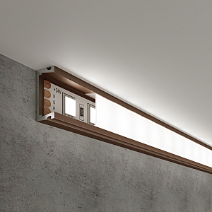 Профиль LL-2-ALP006 LL-2-ALP006 Накладной алюминиевый профиль латунь/белый для LED ленты (под ленту до 11mm)