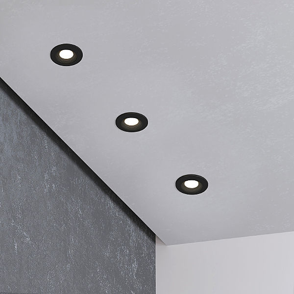 Встраиваемый светильник Gridi 9903 LED 3W 3000K COB BK черный