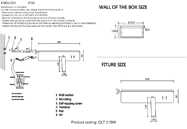 Настенный светильник Clt 215w CLT 215W BL