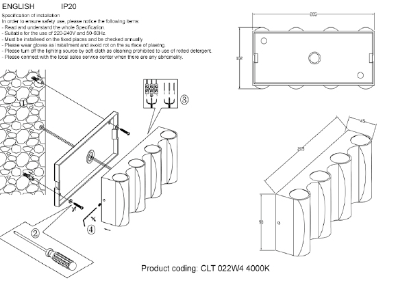 Настенный светильник Clt 022 CLT 022W4 BL-GO 4000K